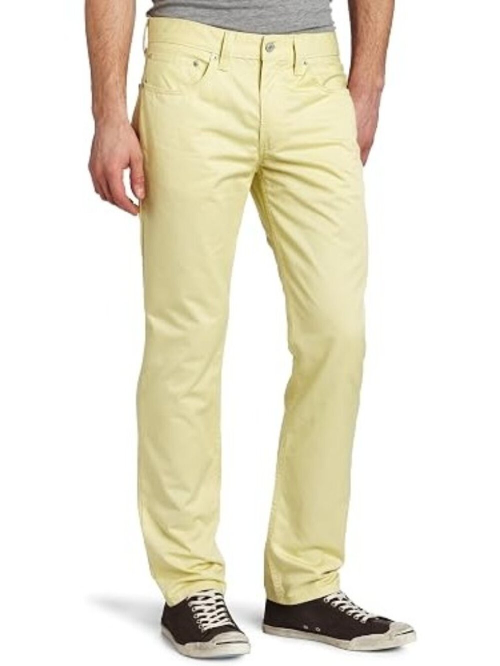 Jack & Jones Jeans Mens Size 16 Slim Fit Skinny Mid Rise Yellow Light Wash